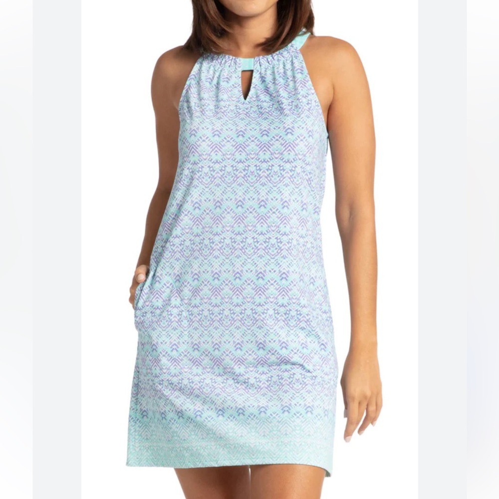 Cabana Life Naples Sleeveless Shift Dress NWT Turquoise Multi Size‎ XS SPF 50